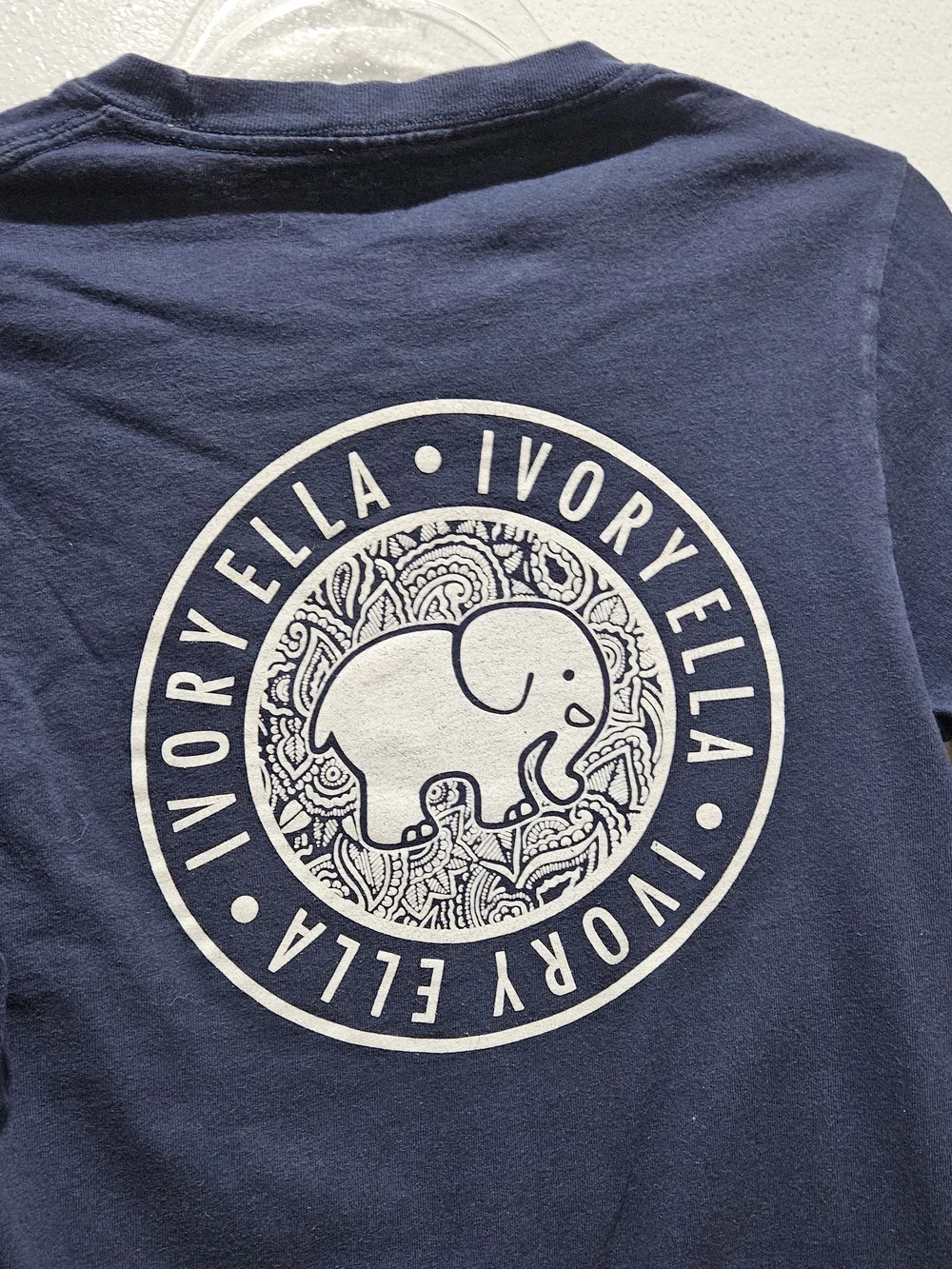 Ivory Ella Kids Long Sleeve Pocket Tee - Navy Small Organic Cotton